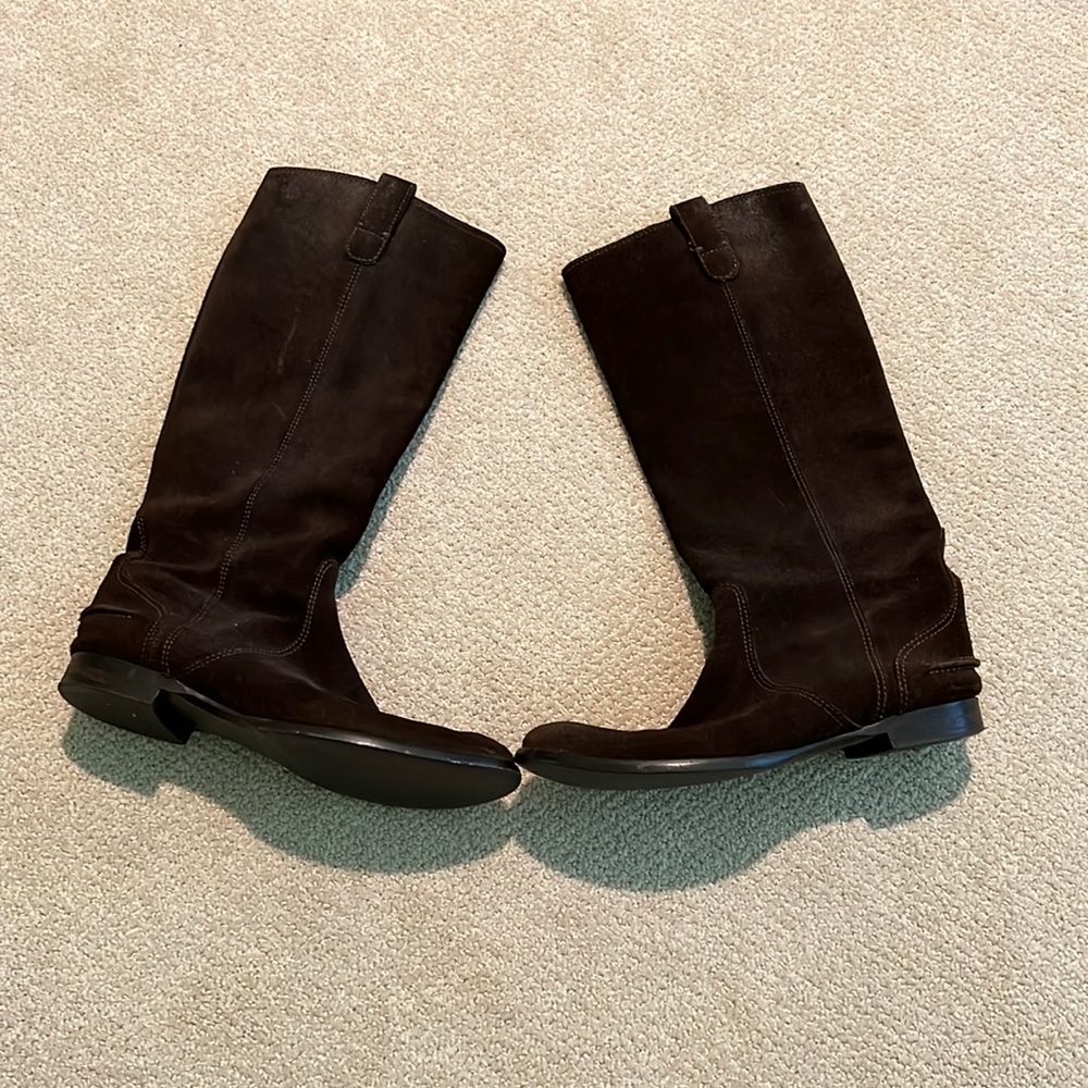 Madewell brown suede riding boots. Size 9.5. Made in Italy.